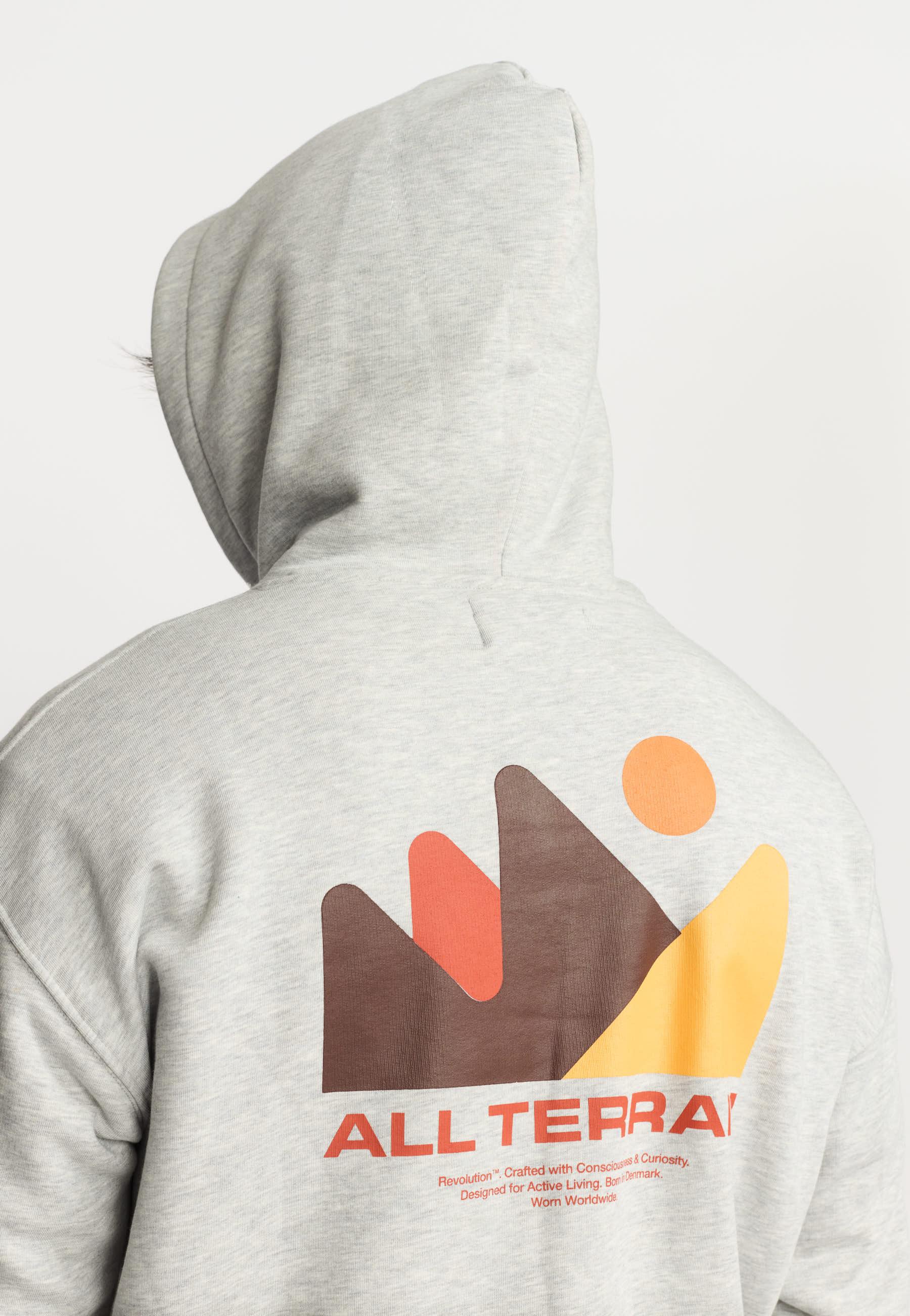 Revolution Printed Hoodie Grey Melange Herren grau